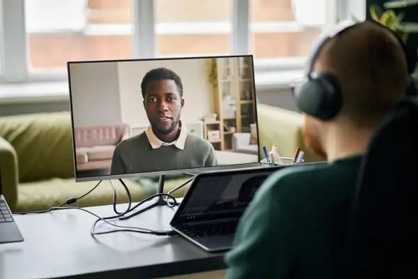 Man attending online mediation Barnet MIAMS session